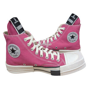 Converse x Rick Owens DRKSHDW TURBODRK Chuck 70 Hi Laceless Pink White Sneaker 9